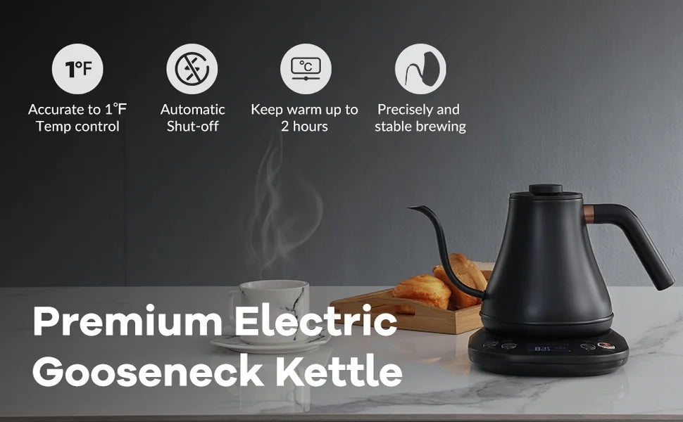 Electric Gooseneck Kettle 0.8L 1200W Matt Black K538