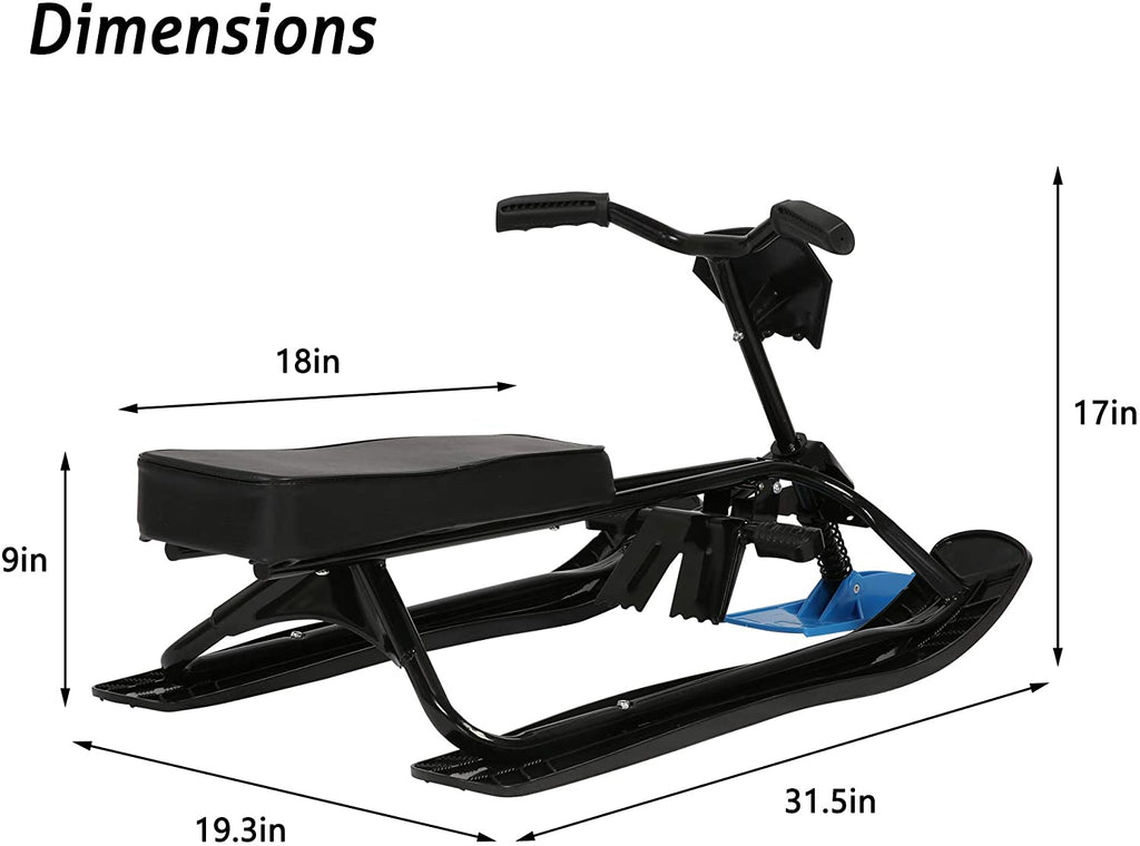 Snow Racer Sled with Steering Wheel and Twin Brakes J39441