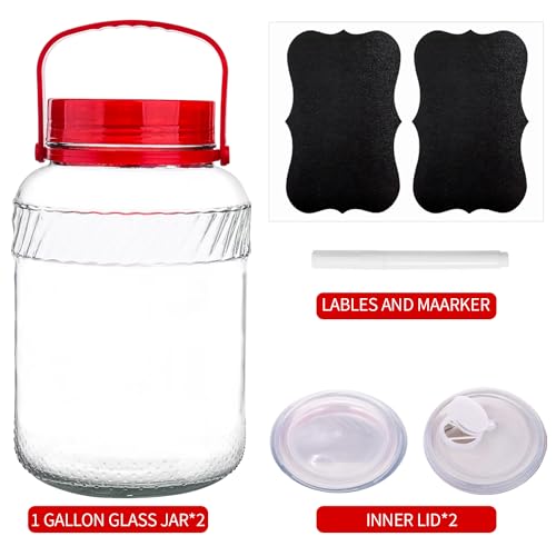 2 Pack 128 oz Glass Mason Jars with Lids H870