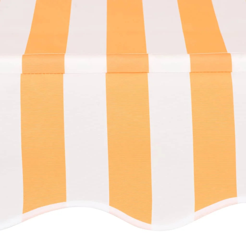Manual Retractable Awning 118.1" Yellow and White Stripes M160075