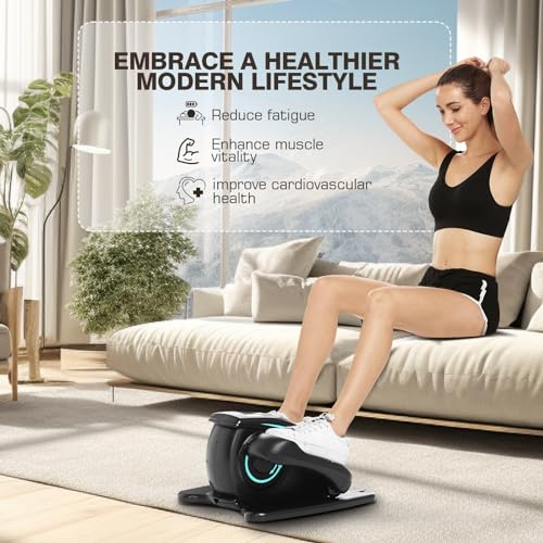 Under Desk Elliptical Machine, Quiet Pedal Exerciser, Smart LCD Display, Remote Control X30138