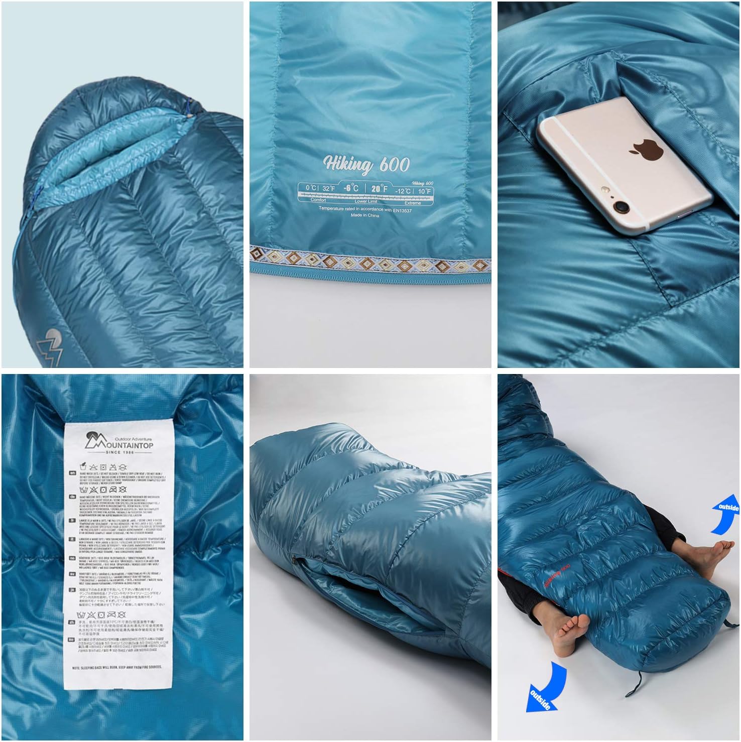 650 Fill Power Duck Down Mummy Sleeping Bag Q258380