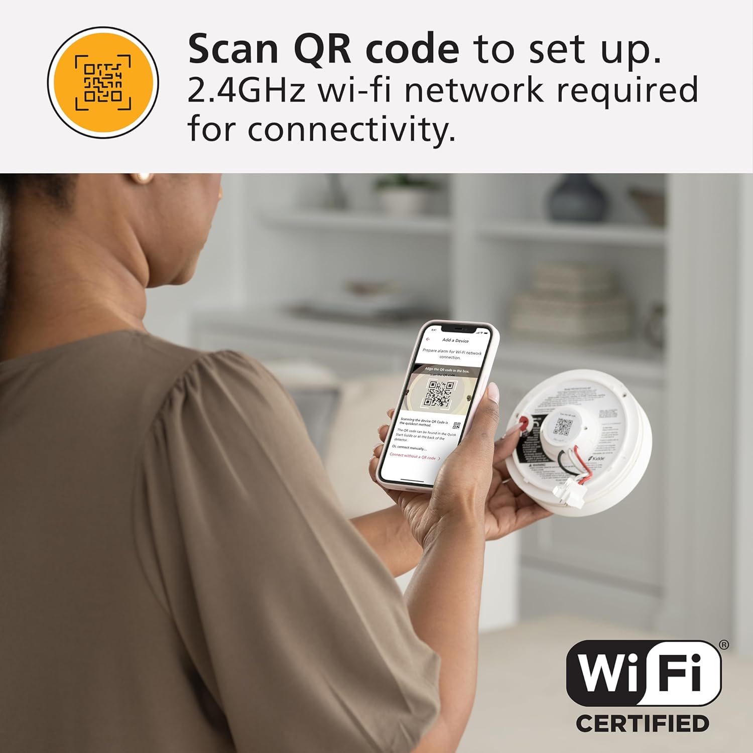Smart Smoke & Carbon Monoxide Detector with Indoor Air Quality Monitor, Hardwired w/Battery Backup L496292