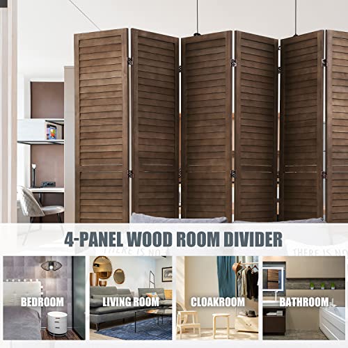 4 Panel 5.75FT Wooden Folding Room Divider R9421