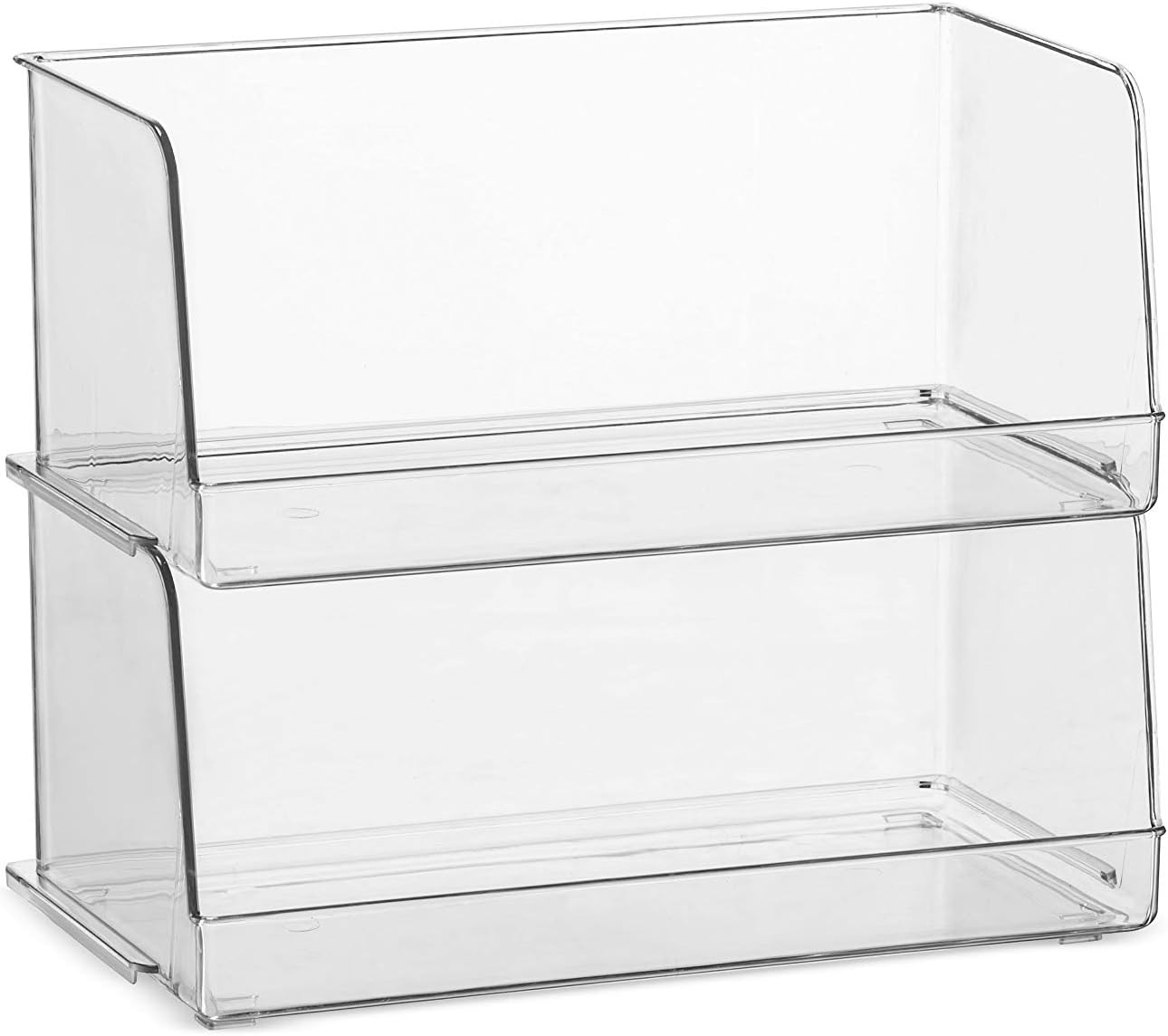 Set Of 4 Clear Plastic Stackable Food Storage Bins D563