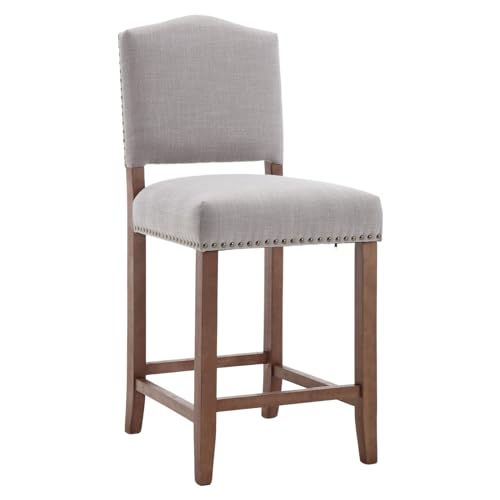 Faux Leather White 26 Inch Counter Height Bar Stools Set of 4 with Backs K264