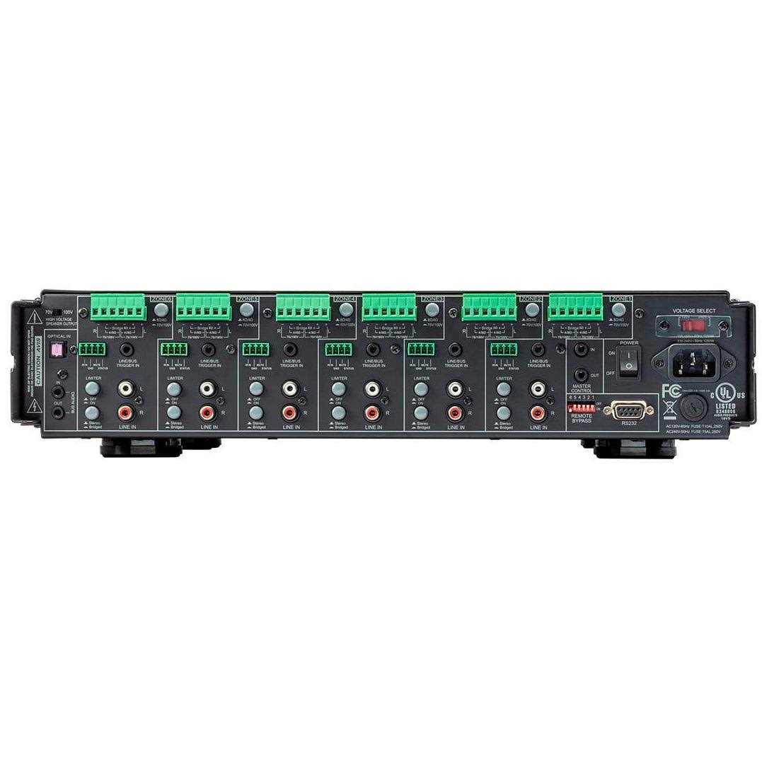 6 Zone 12 Channel Amplifier with RS232 and 70V and 4-Ohm Output Z6341