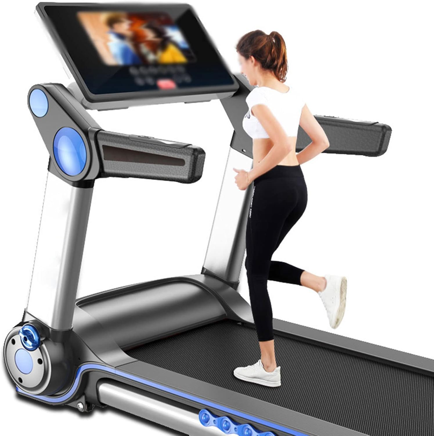 Foldable Electric Treadmill, 1-14.8Km/H, Slope 0-15° Adjustable T451