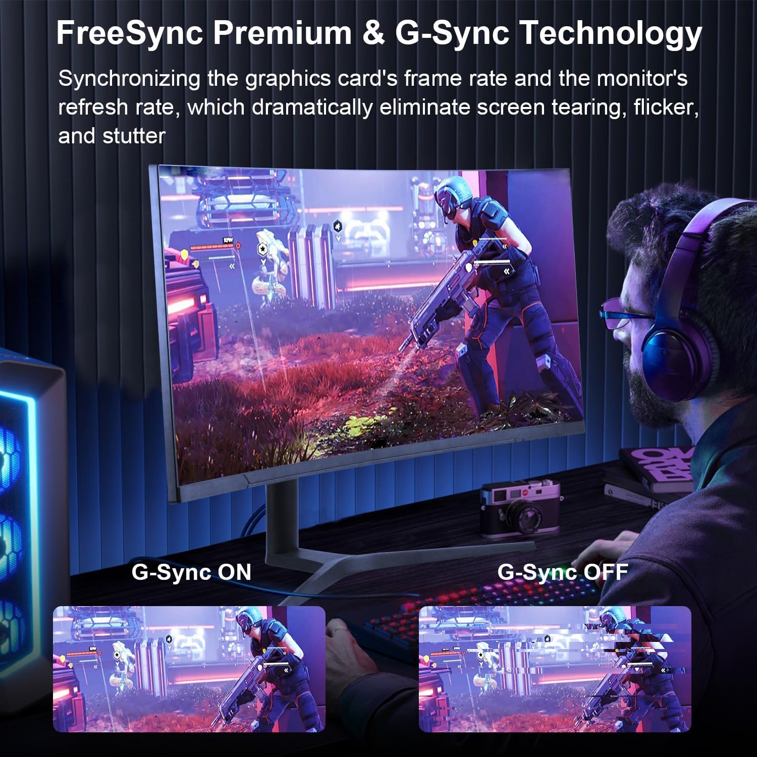 34" Curved WQHD 3440×1440 Gaming Monitor 165Hz 1ms 1500R HDR 10 100% sRGB PC Screen R153818