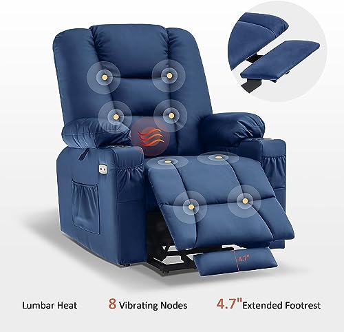 Small Dark Brown Faux Leather Power Lift Recliner Chair with Massage and Heat R3322