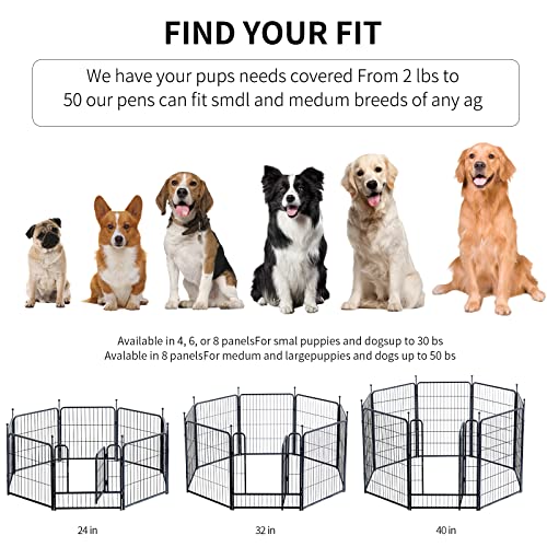 32 inch 6 Panel Foldable Metal Dog Playpen J94595
