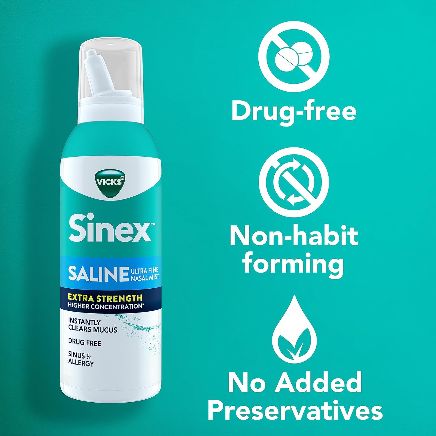 Extra Strength Nasal Spray, 3X Concentrated Drug Free Ultra Fine Mist, 5 OZ x 2 P883113