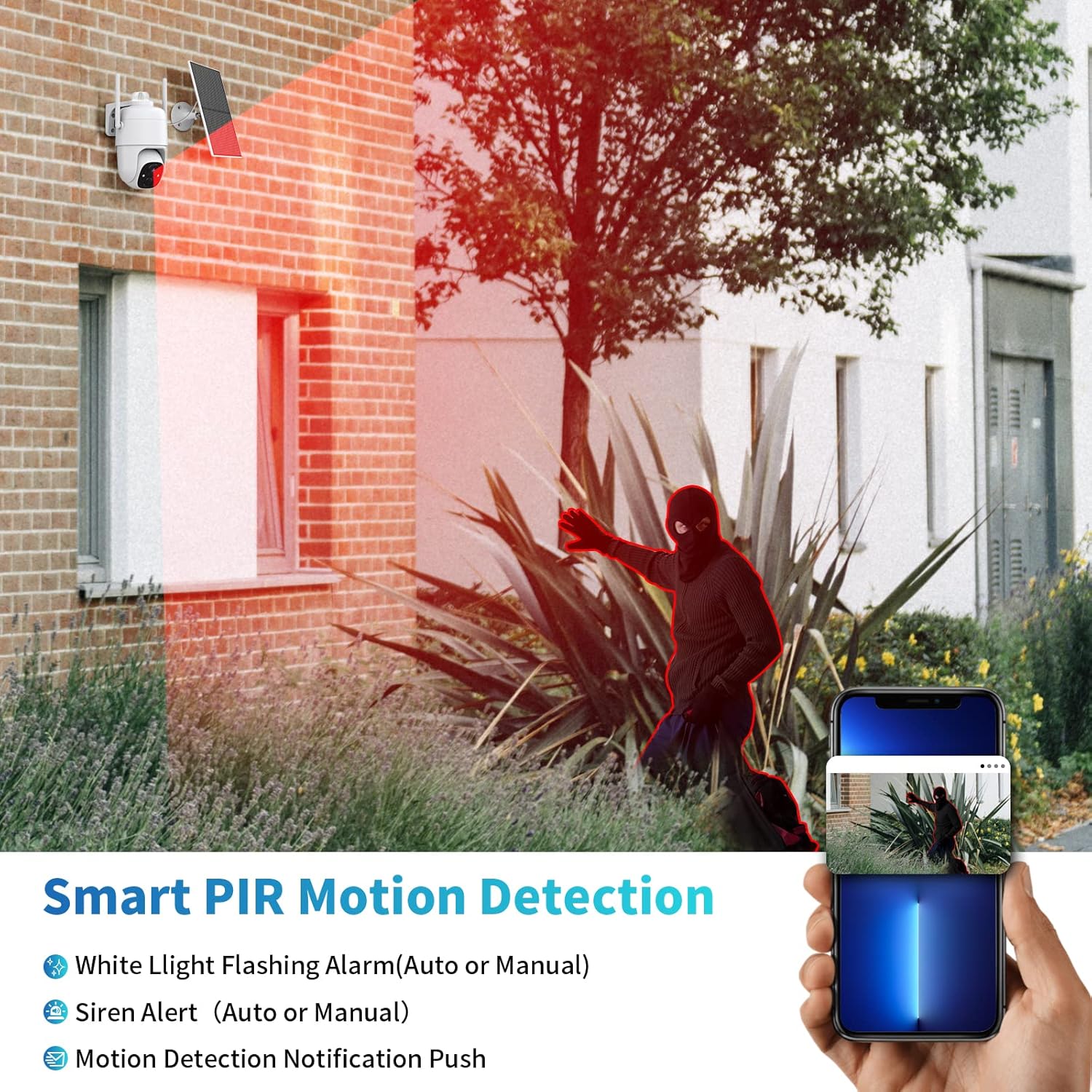 Solar Powered Wireless Security Camera with Color Night Vision T186