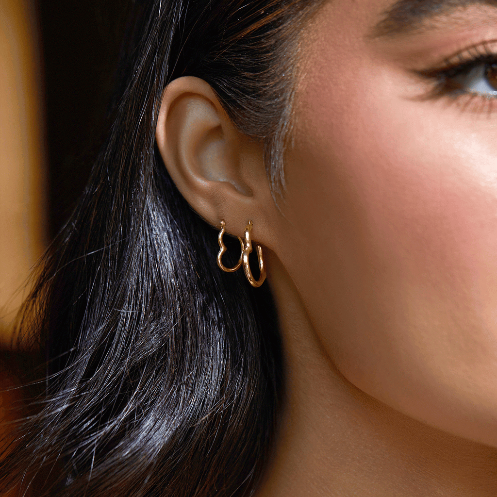 Heart Hoop Earrings S48399
