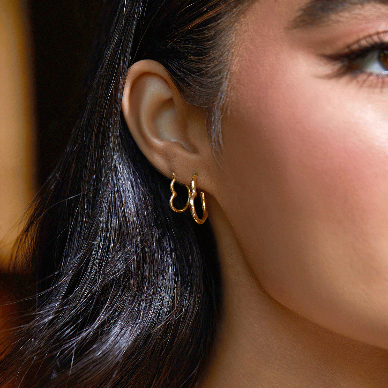 Heart Hoop Earrings S48399