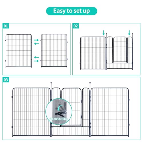 32 inch 6 Panel Foldable Metal Dog Playpen J94595