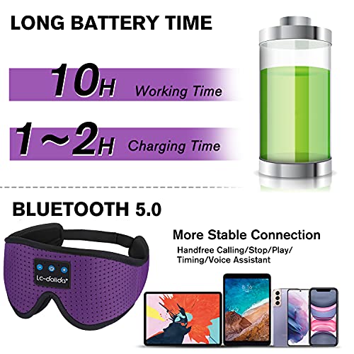 3D Sleep Mask Bluetooth Wireless Music Eye Mask with Ultra-Thin Stereo Speakers U886