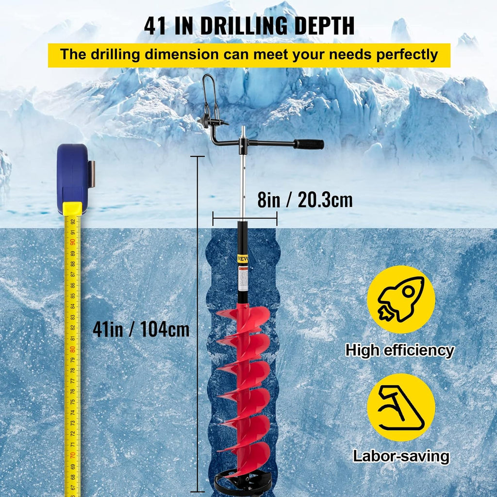 8'' Diameter Nylon Ice Auger with Adjustable Extension Rod G95083