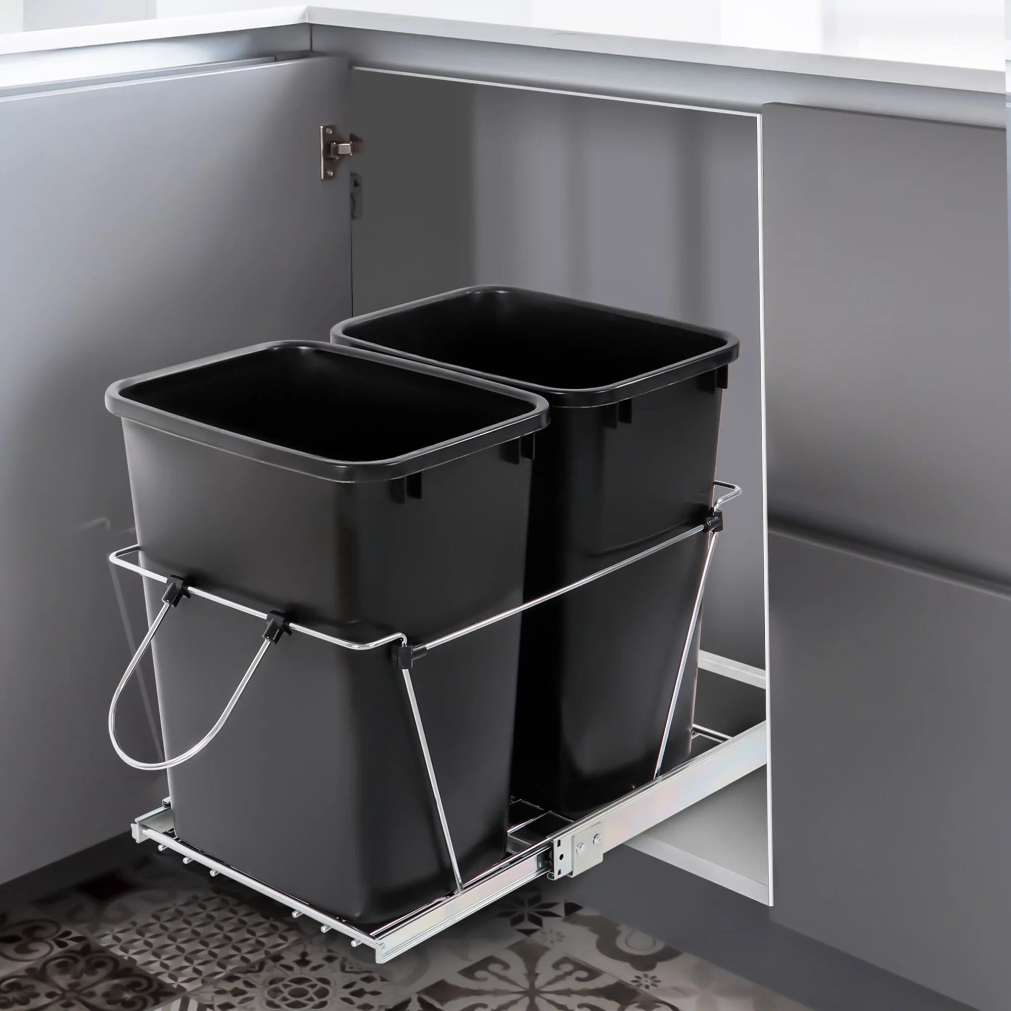 Dual 35Qt Pullout Trash Can A507