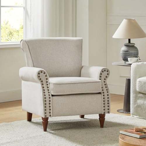 Accent Chairs Set of 2 with Wood Legs & Removable Cushion, RED N15814