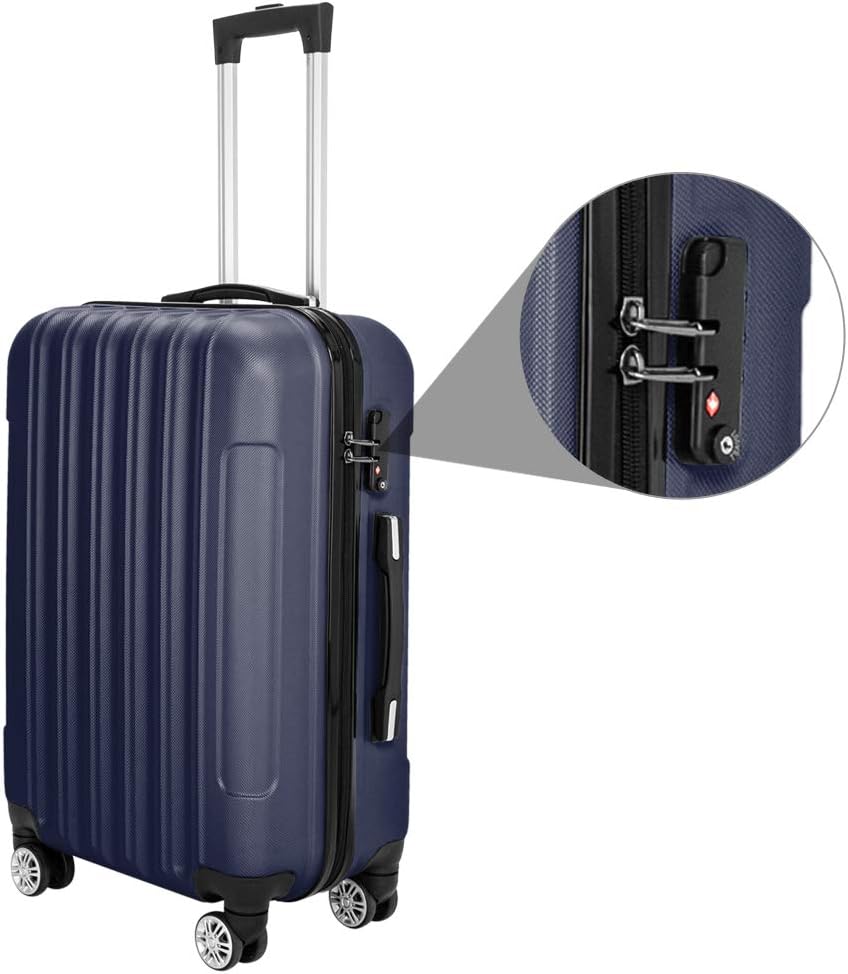 Navy Blue Hardshell Spinner Wheel Luggage 3 Piece Set X449847
