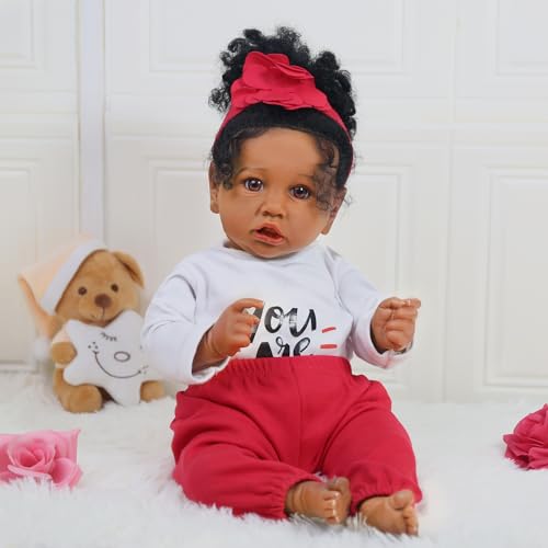 20 Inch African American Newborn Doll with Soft Body W291