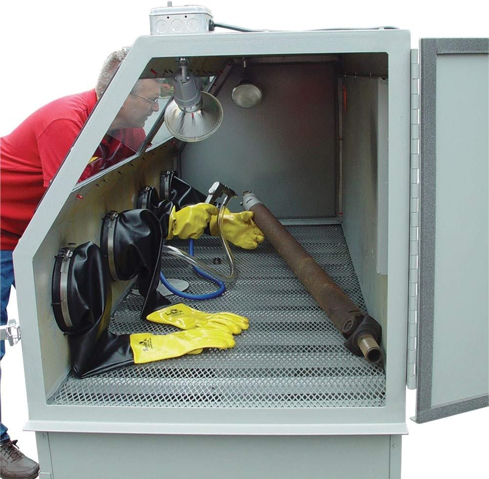 Sandblast Sandblasting Cabinet with HEPA Vacuum, 72" W x 28" D x 28" H Work Area T536408
