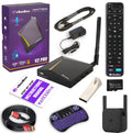 Android 10 V2 Pro Bundle with Voice Control Remote, 8K HDMI Cable, 64GB TF Card, 64GB USB Drive, WiFi Extender, Backlit Keyboard, 4GB RAM, 32GB Storage F18221
