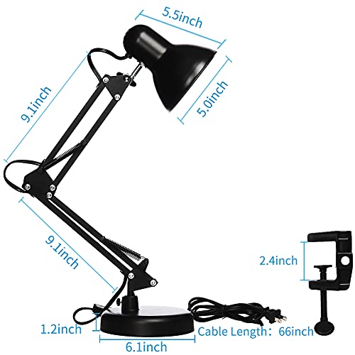 Led Desk Lamp with Clamp, Swing Arm, Folding Table Lamp X4384