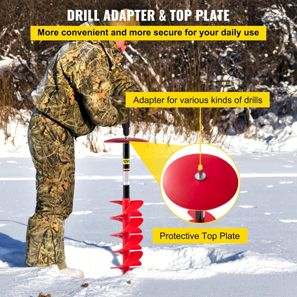 8'' Diameter Nylon Ice Auger with Adjustable Extension Rod G95083
