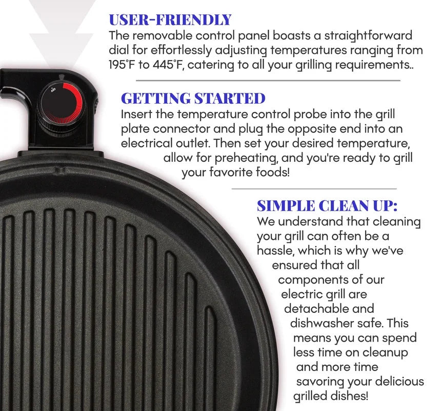 12" Indoor Electric BBQ Grill with Glass Lid Y5850