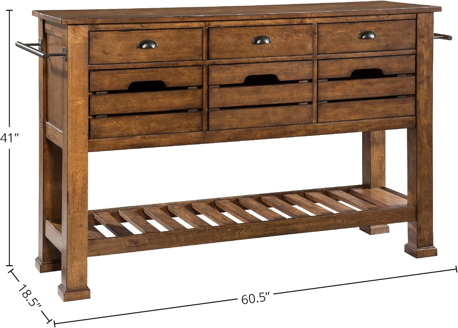60.5" Three Drawers Copper Sideboard K158