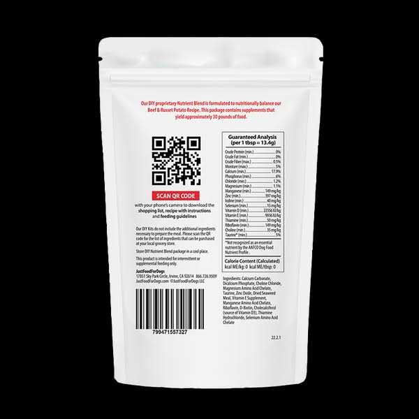 Beef & Russet Potato Do It Yourself Nutrient Blend Dog Food I953