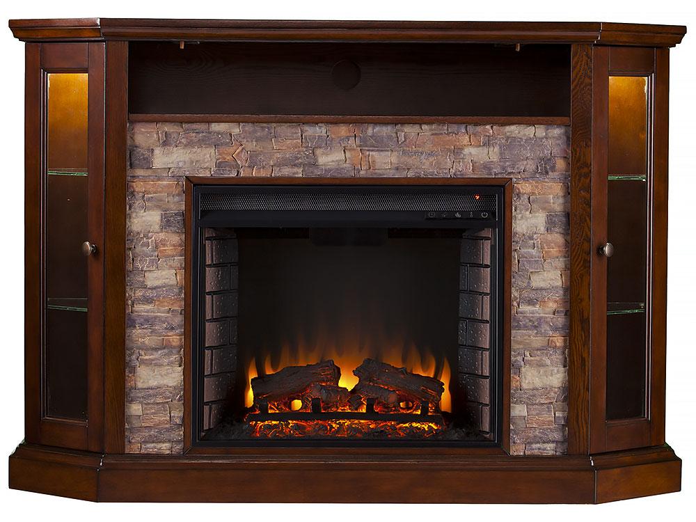 Espresso Wall Corner Electric Fireplace TV Stand D724928