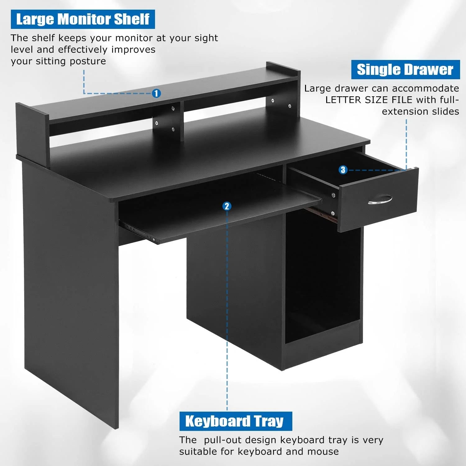 Small Desk with Drawer and Keyboard Tray I8460