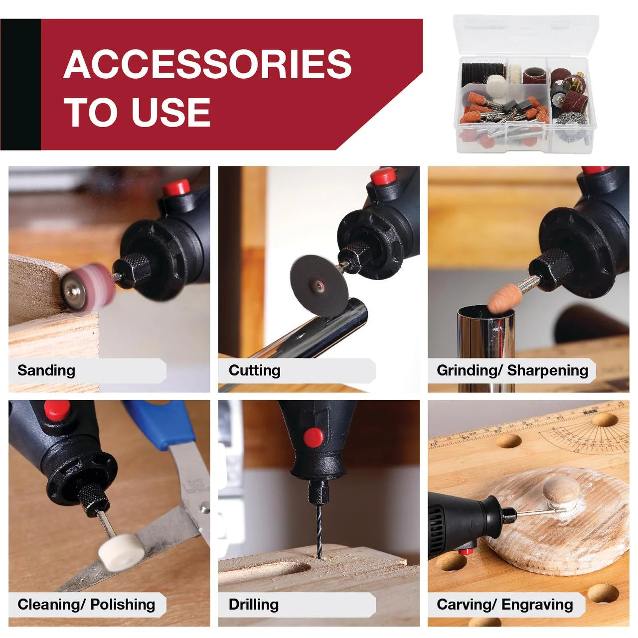 1.5 Amp Corded Rotary Tool with 105 Accessories & Storage Case T33807
