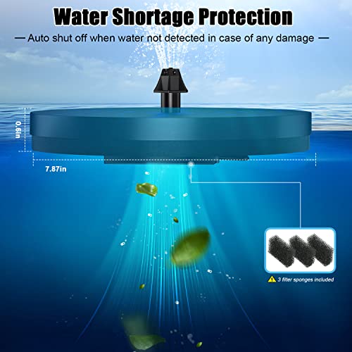 4W Solar Powered Water Fountain Pump with 4000 Battery, 7 Nozzles Z96458