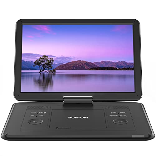 17.5" Portable DVD Player with 15.6" HD Screen, 6 Hours Rechargeable Battery, Black R1329