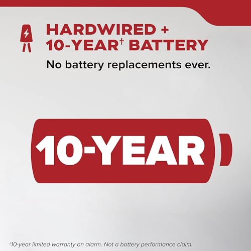 Hardwired Smoke Detector with 10-Year Battery Backup P301