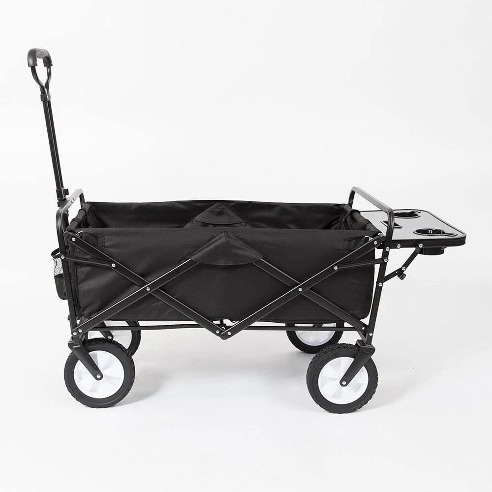 Black Folding Utility Wagon Cart with Table N6607