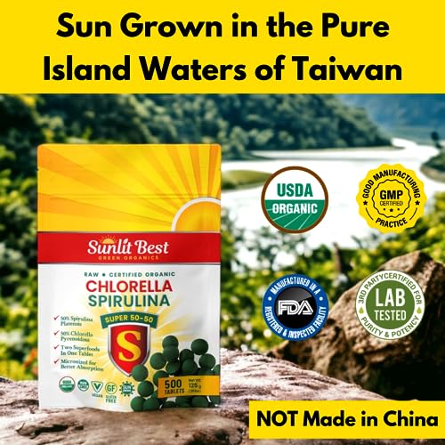 500 Organic Chlorella Spirulina Tablets B111