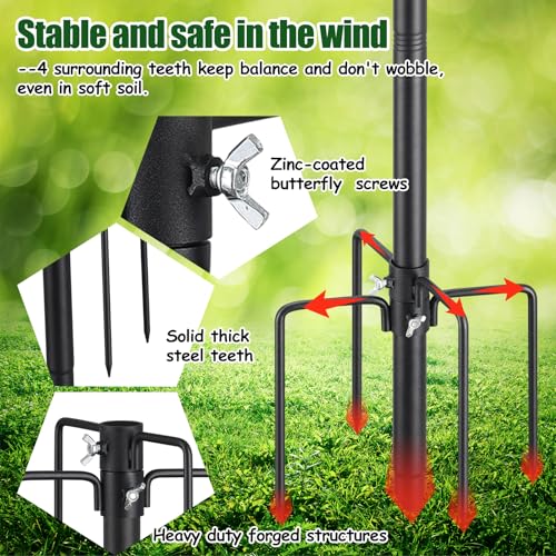 103" Extra Tall Bird Feeder Pole with Anti-Tip Stakes P25202