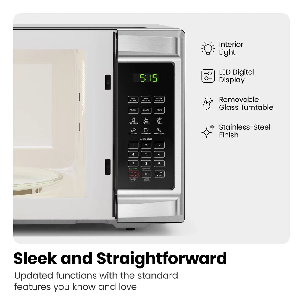 1.3 Cu Ft 1000 Watts Stainless Steel Countertop Microwave Oven S383822