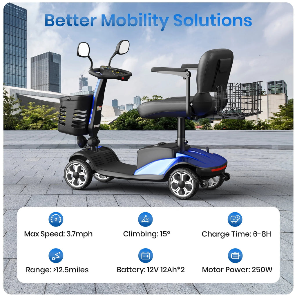 Red Foldable 4 Wheel Mobility Scooter G7968
