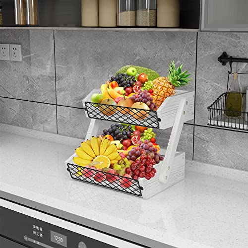 2 Tier Wooden Fruit Basket V579595