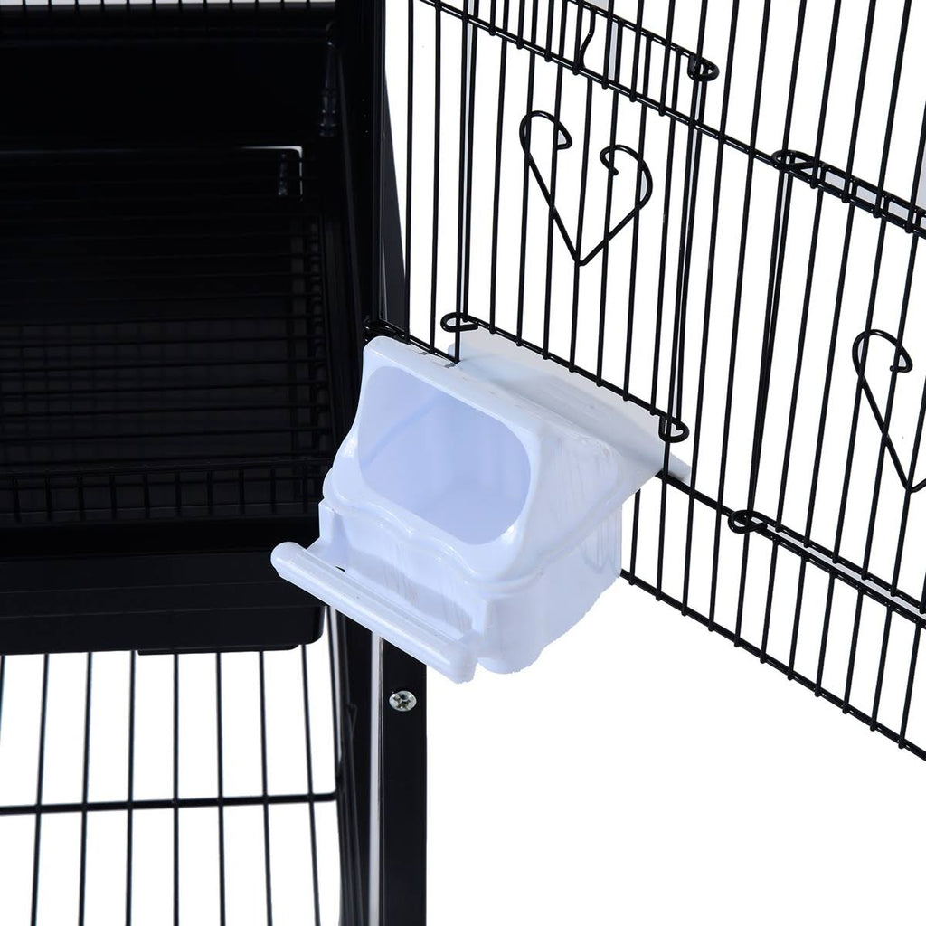 Black Metal Bird Cage with Rolling Stand N9743