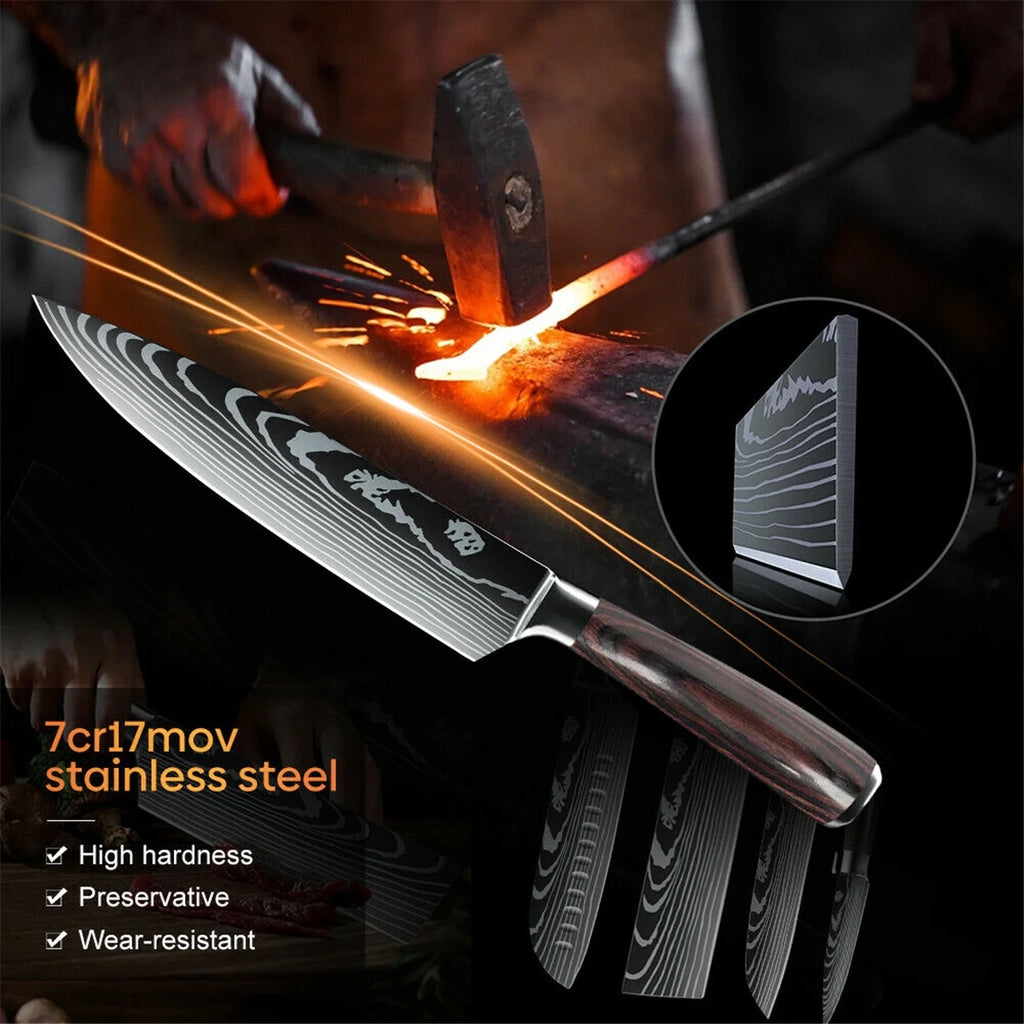 5 PCS Kitchen Knife Boxed Set with Sheaths O5476