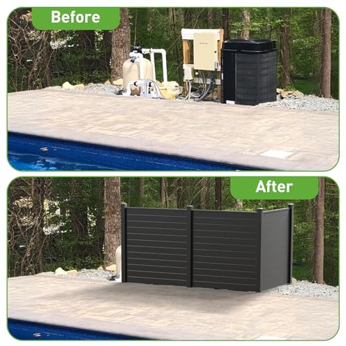 48"W X 48"H Black Vinyl 3 Panel Fence Screen Q201383