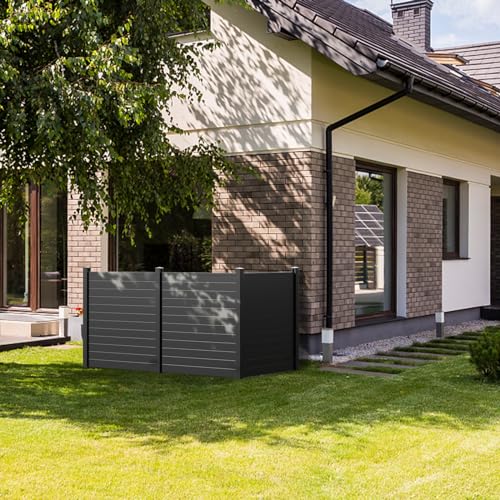 48"W X 48"H Black Vinyl 3 Panel Fence Screen Q201383