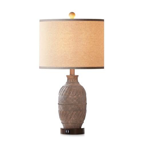 Set of 2 Dimmable Touch Control Table Lamps with USB Ports and AC Outlet S68798